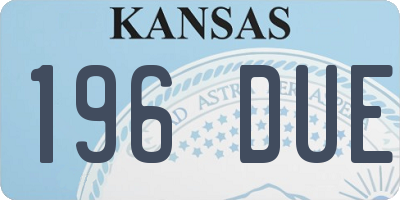KS license plate 196DUE