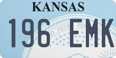 KS license plate 196EMK