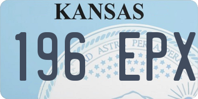 KS license plate 196EPX