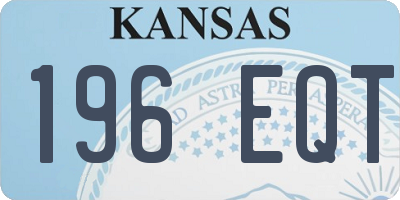 KS license plate 196EQT
