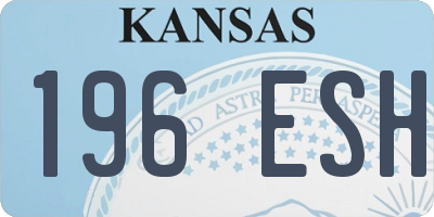 KS license plate 196ESH