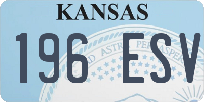 KS license plate 196ESV