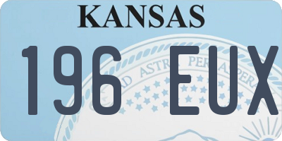 KS license plate 196EUX