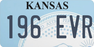 KS license plate 196EVR