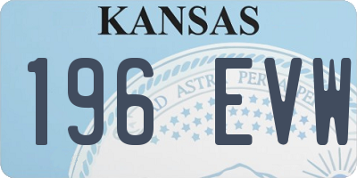 KS license plate 196EVW