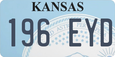 KS license plate 196EYD
