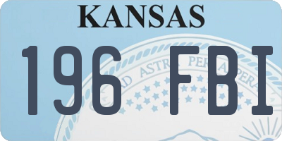 KS license plate 196FBI