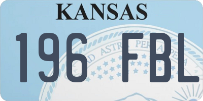 KS license plate 196FBL