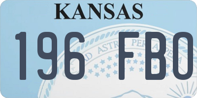 KS license plate 196FBO