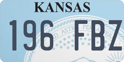 KS license plate 196FBZ