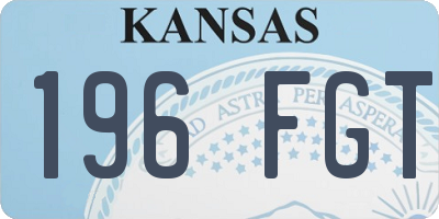 KS license plate 196FGT