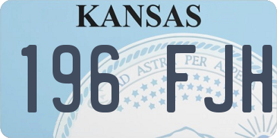KS license plate 196FJH