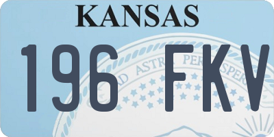 KS license plate 196FKV