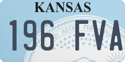 KS license plate 196FVA