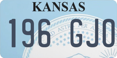 KS license plate 196GJO