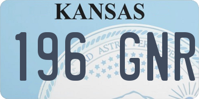 KS license plate 196GNR