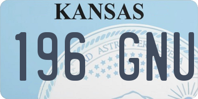 KS license plate 196GNU