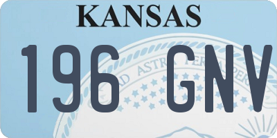 KS license plate 196GNV