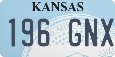 KS license plate 196GNX