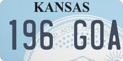 KS license plate 196GOA
