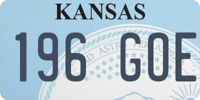 KS license plate 196GOE