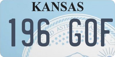 KS license plate 196GOF