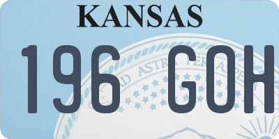 KS license plate 196GOH