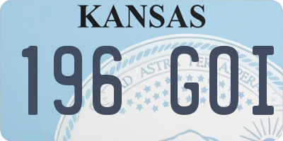 KS license plate 196GOI