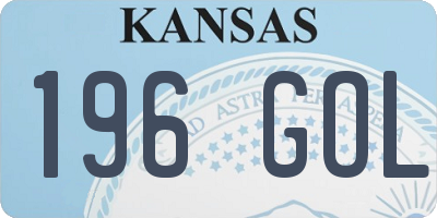 KS license plate 196GOL