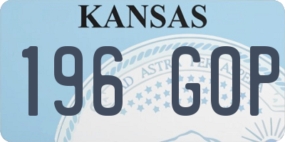 KS license plate 196GOP