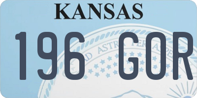 KS license plate 196GOR