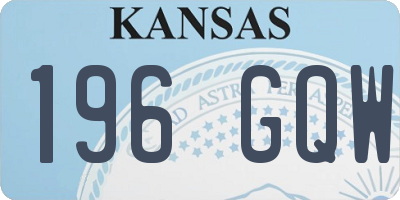 KS license plate 196GQW