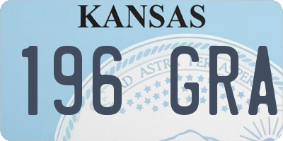KS license plate 196GRA