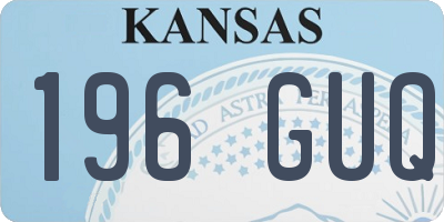 KS license plate 196GUQ
