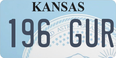 KS license plate 196GUR
