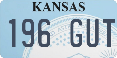 KS license plate 196GUT