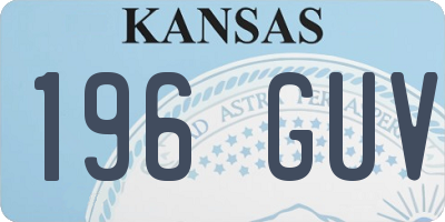 KS license plate 196GUV