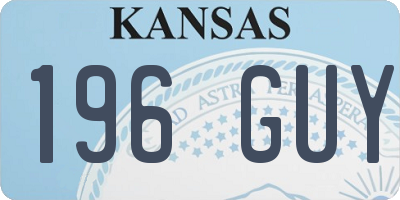 KS license plate 196GUY
