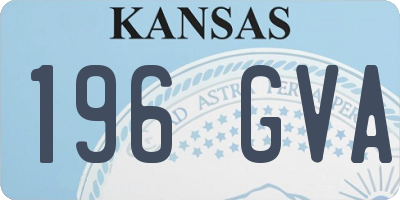 KS license plate 196GVA
