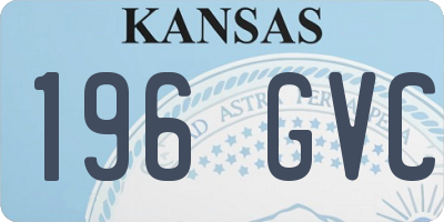 KS license plate 196GVC