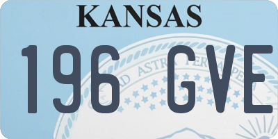 KS license plate 196GVE