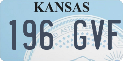 KS license plate 196GVF
