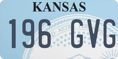 KS license plate 196GVG