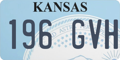 KS license plate 196GVH