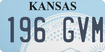 KS license plate 196GVM