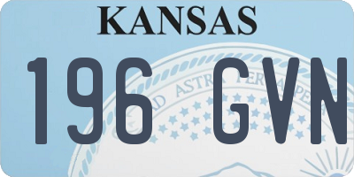 KS license plate 196GVN
