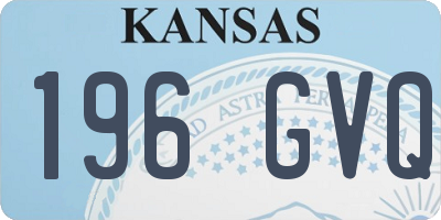 KS license plate 196GVQ