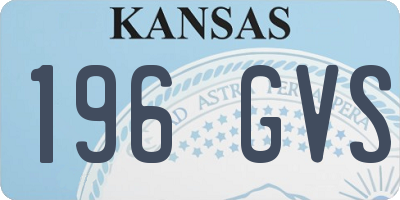 KS license plate 196GVS