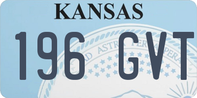 KS license plate 196GVT
