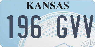 KS license plate 196GVV